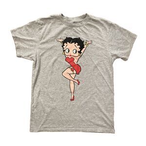 Betty Boop Arms Up Grey Graphic T-Shirts Adult Size Medium